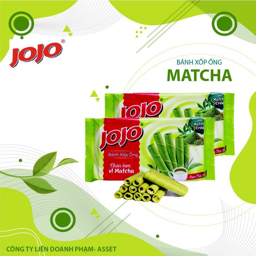 BÁNH XỐP ỐNG JOJO NHÂN KEM VỊ MATCHA 125G