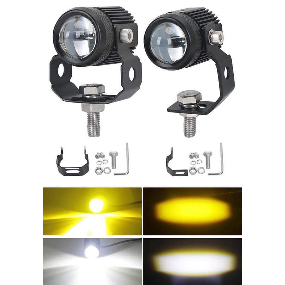 Trợ sáng mini Driving light sáng vàng trắng 2 chức năng Giá 1 Cái - dochoixemay