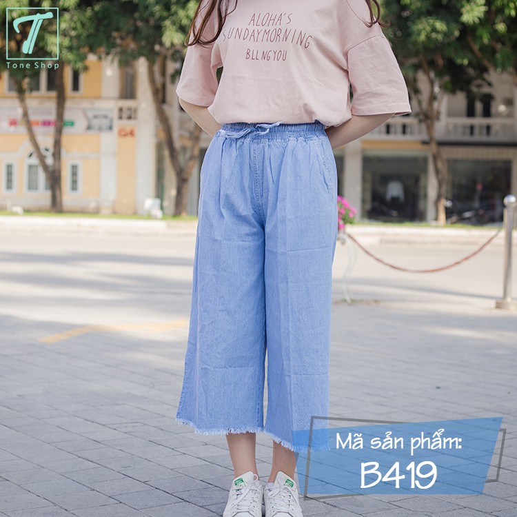 Quần ống rộng (quần culottes) jean xẻ tà - Đẹp Xinh Rẻ - Tone shop