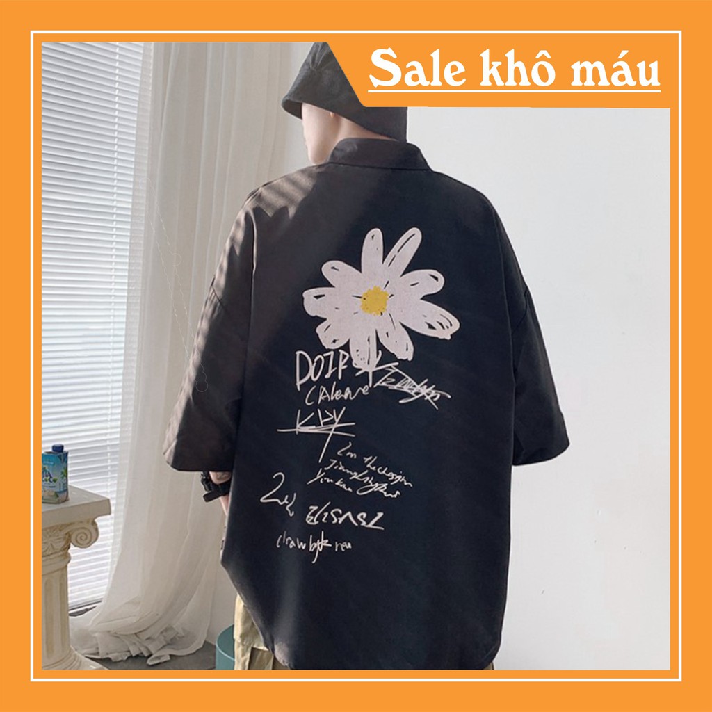 Áo sơ mi ngắn tay in hình Hoa Cúc hotrend nam nữ siêu hot | BigBuy360 - bigbuy360.vn