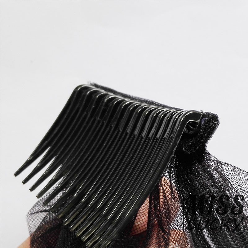 Khăn voan trùm đầu phối ren màu đen phong cách cá tính