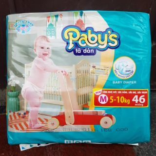 Bỉm Dán Paby’s thạch thảo Bộ combo 3 gói S/105.M/99.L/93.XL/87 miếng + 1 miếng qùân cùng loại