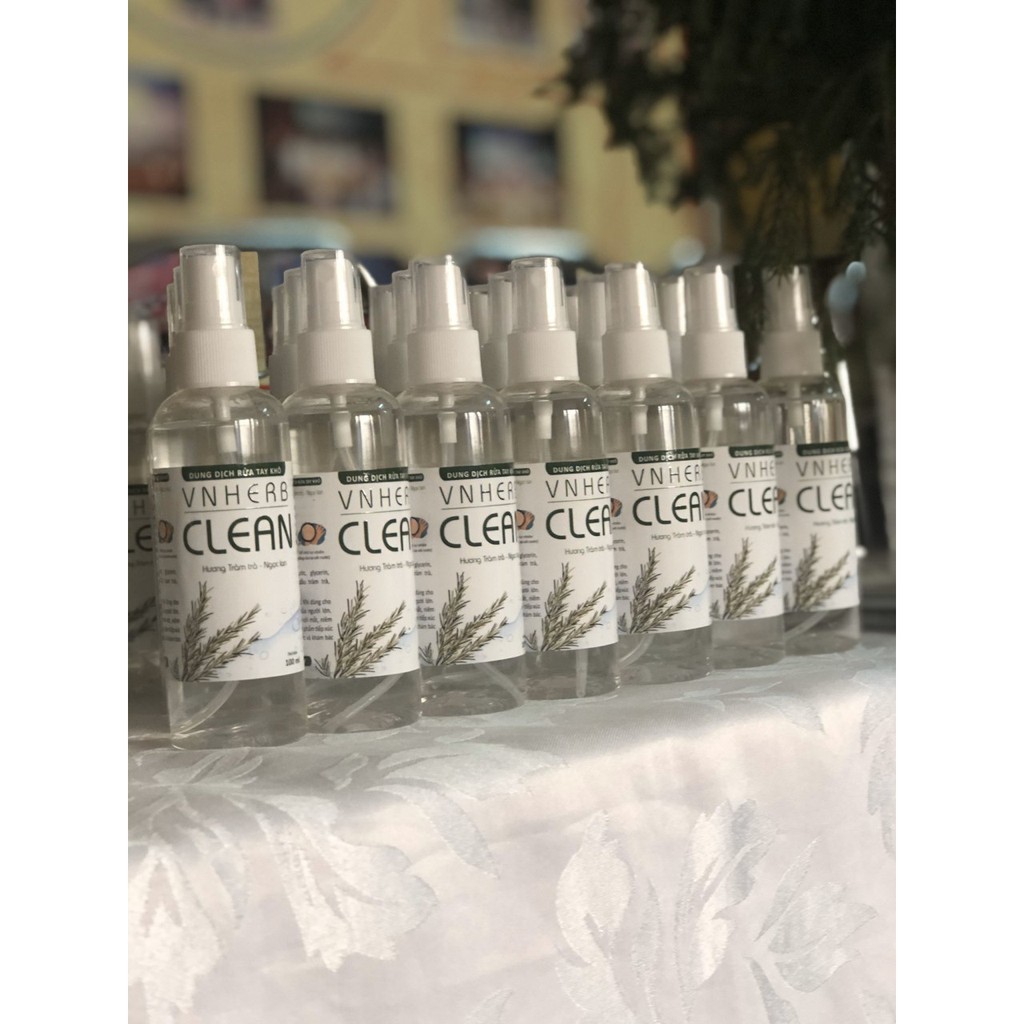 Nước rửa tay khô VNHerb clean 100ml xịt | BigBuy360 - bigbuy360.vn