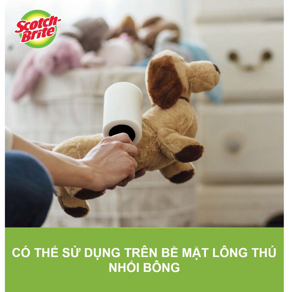 Cây Lăn Bụi Loại Lớn 30 Lớp 3M Scotch Brite-Làm Sạch Lông Chó Mèo,Bụi Quần Áo,Ghế Sofa