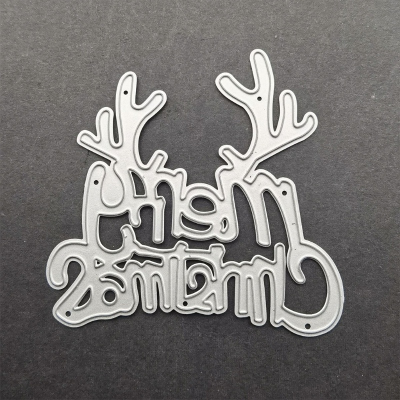 Khuôn Cắt Giấy Làm Từ Kim Loại Hình Chữ Merry Christmas Trang Trí Scrapbook