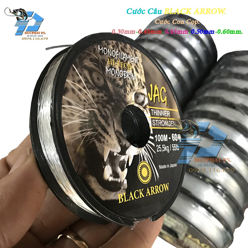 Dây cước câu cá, Cước con cọp Black Arrow 100m.