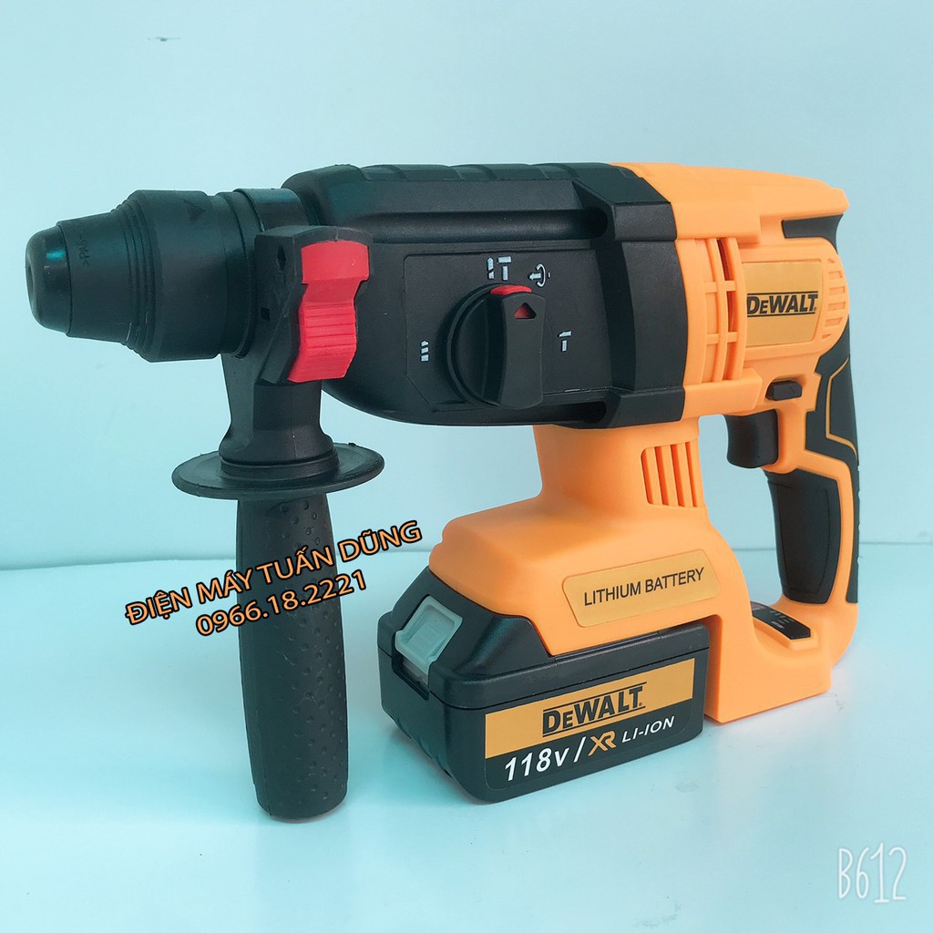 [GIÁ GỐC] Máy khoan đục bê tông Dewalt 118V, không chổi than, 2 Pin 10Cell - KÈM 5 MŨI KHOAN VÀ ĐỤC [CAM KẾT CHÍNH HÃNG]