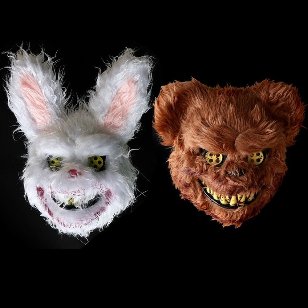 Mặt Nạ Thỏ Bông Hóa Trang Halloween Kinh Dị