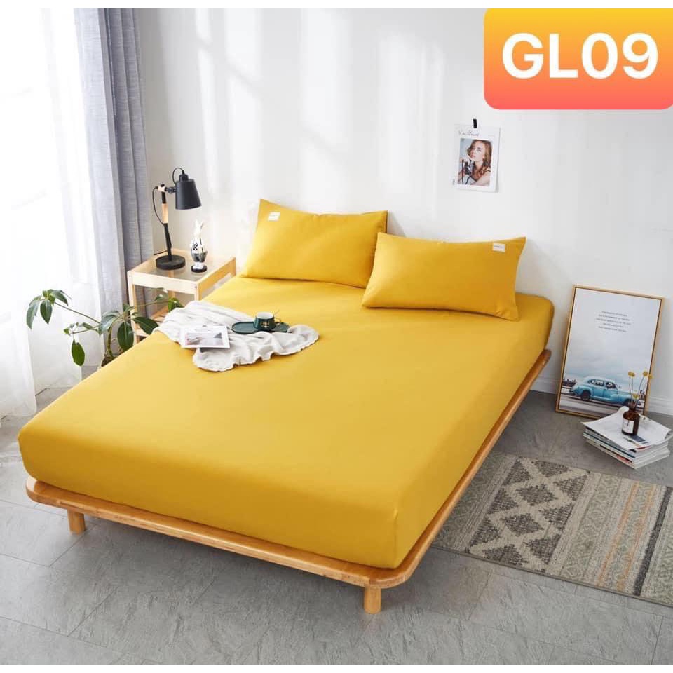 Ga Giường Cotton TC (có 2 vỏ gối) ❤️FREESHIP ❤️(màu10-19)ga  gối cotton Tici đủ kích thước 1m4 1m6 1m8 2m