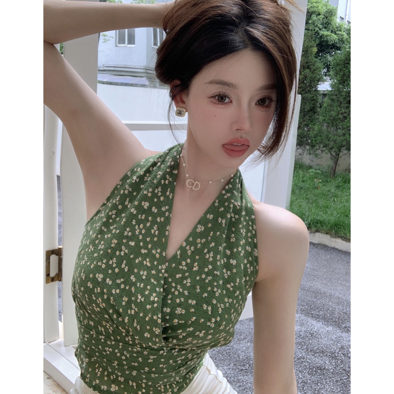 Áo Không Tay Họa Tiết Hoa Thời Trang Mùa Hè Quyến Rũ Cho Nữ