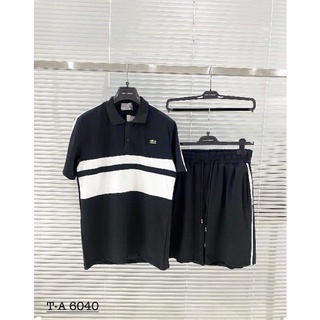 Bộ thể thao lacoste chất da cá, bộ quần áo polo hè nam T20