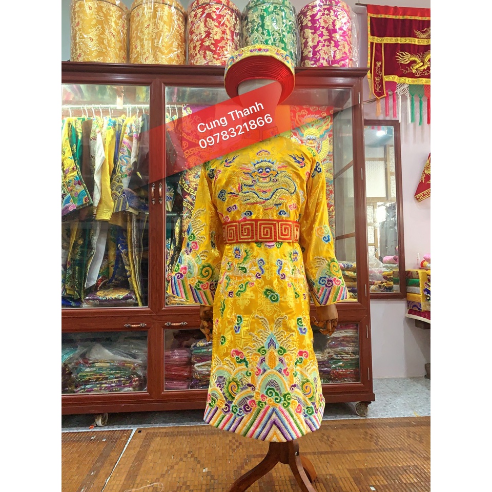 Áo Hầu Đồng Quan Lớn Đệ Tứ Khâm Sai  Màu Vàng