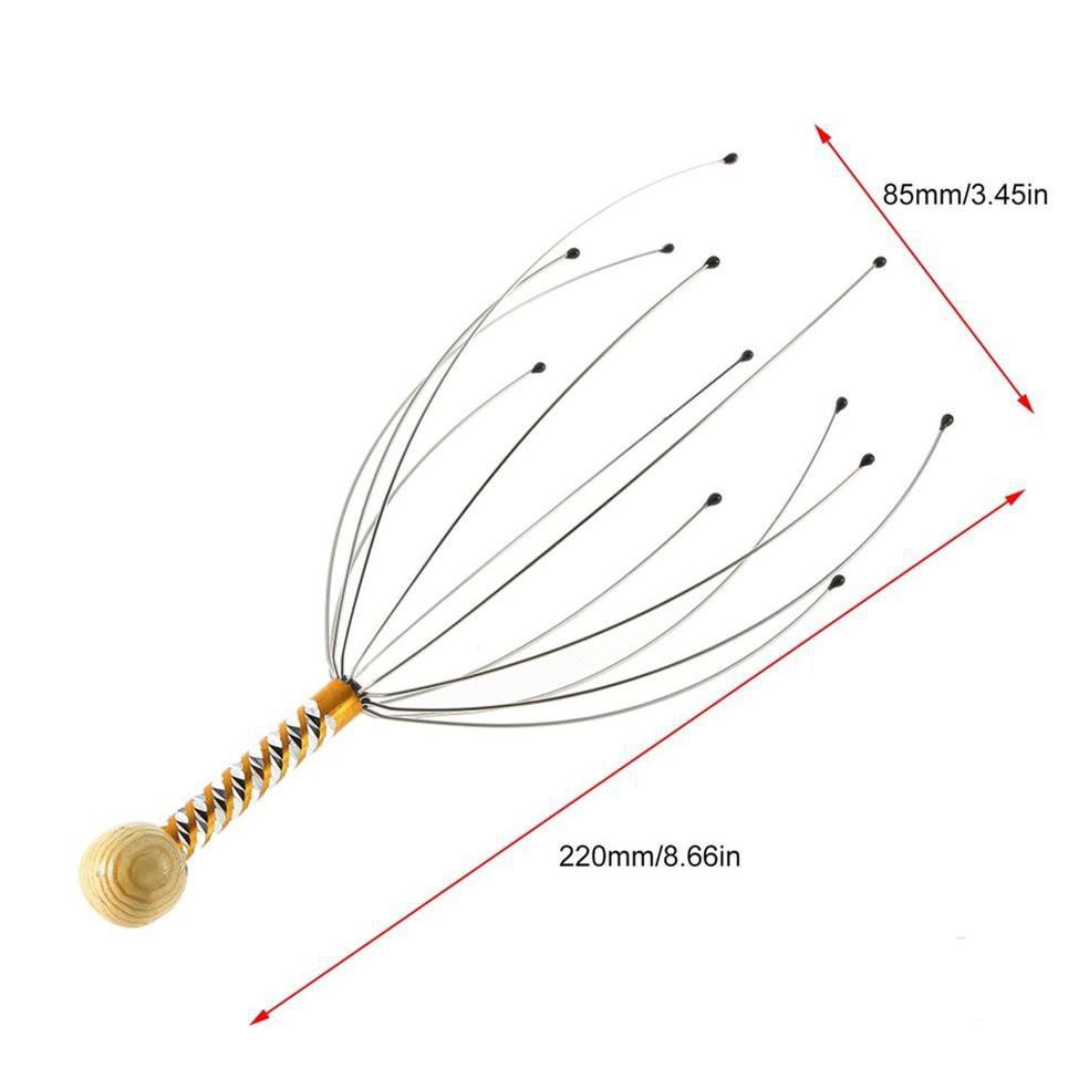 (𝗚𝗶𝗮́ 𝗦𝗶̉) Cây Massage Đầu Giảm Stress, Dung Cụ Mát Xa Đầu Thư Giãn, Bớt Đau Nhức Đầu Tiện Lợi
