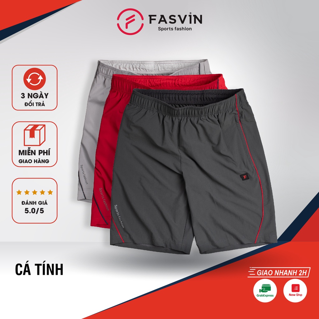 Quần đùi nam thể thao Fasvin Q20208.SG vải dù gió mềm mại co giãn phù hợp hoạt động thể thao