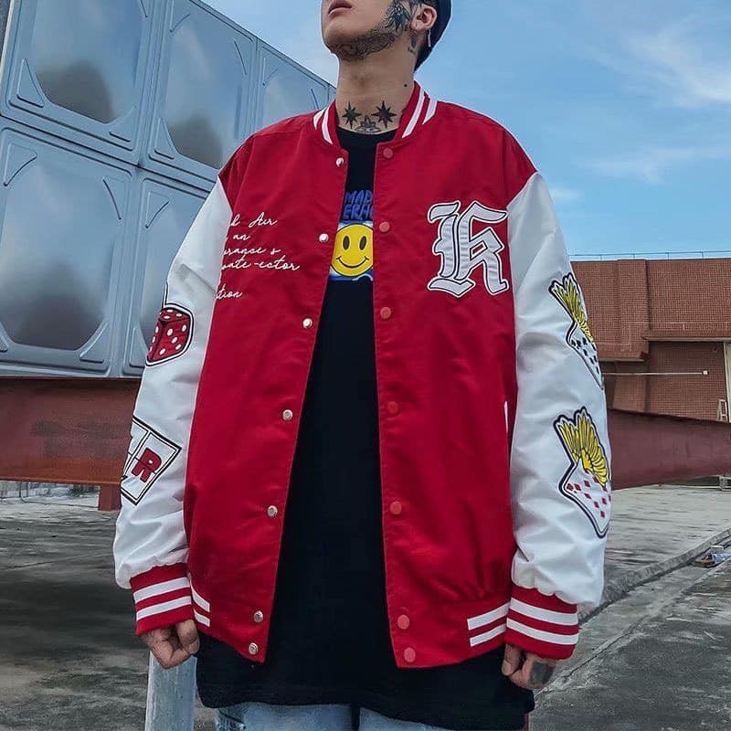 Áo khoác bomber unisex freesize in chữ BLACK A