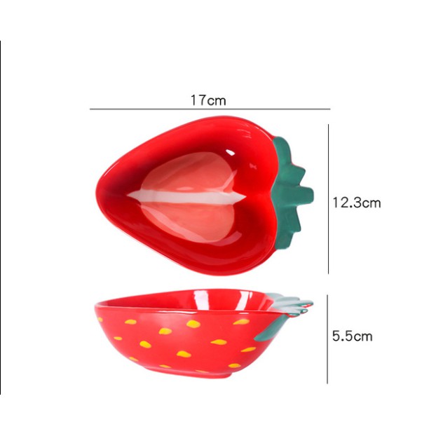 Tô Sứ Bát Sứ Bát Ăn Dặm Hình Hoa Quả Họa Tiết Dâu Tây Chanh Dứa Thể Tích 450 - 550 ml