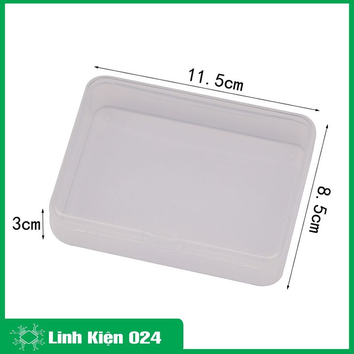 Hộp nhựa trong suốt 11.5x8.5x2.85cm đựng linh kiện điện tử, ic, các vật dụng nhỏ tiện dụng