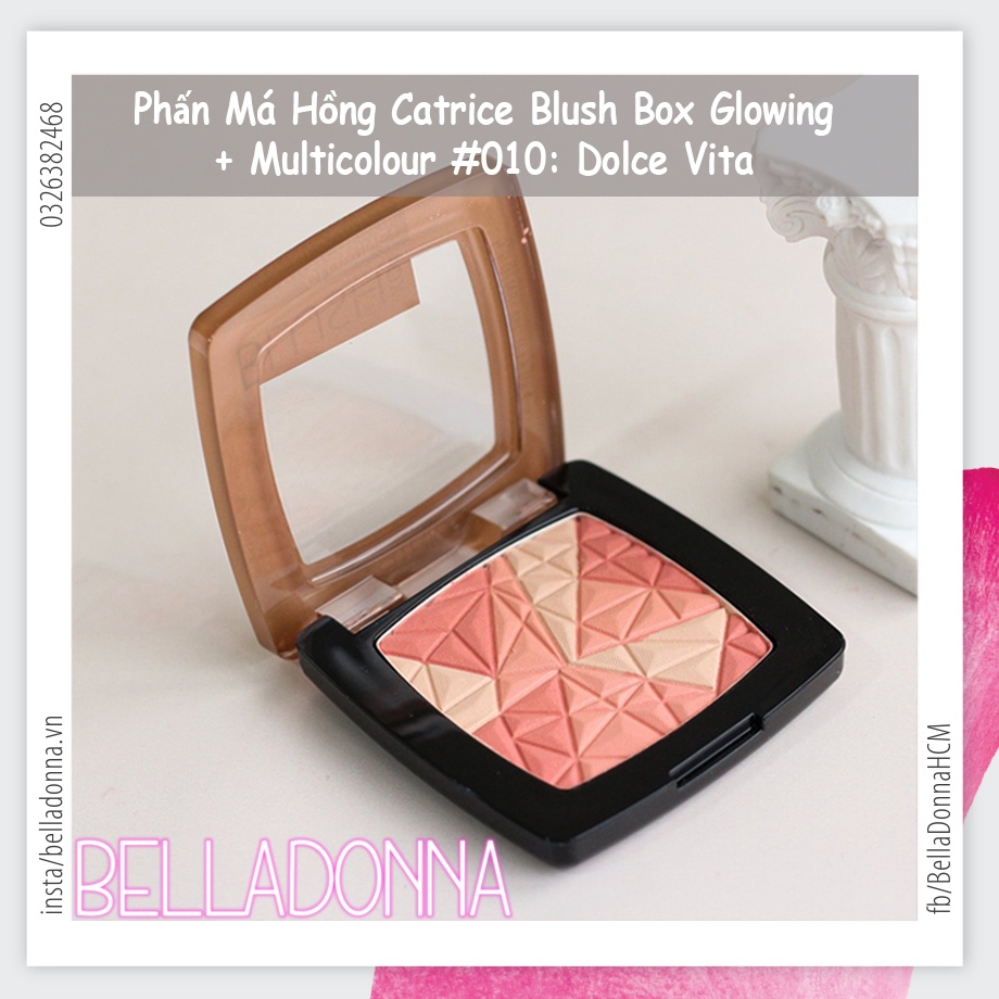 Phấn Má Hồng Catrice Blush Box Glowing + Multicolour #010 Dolce Vita: Tông cam đào