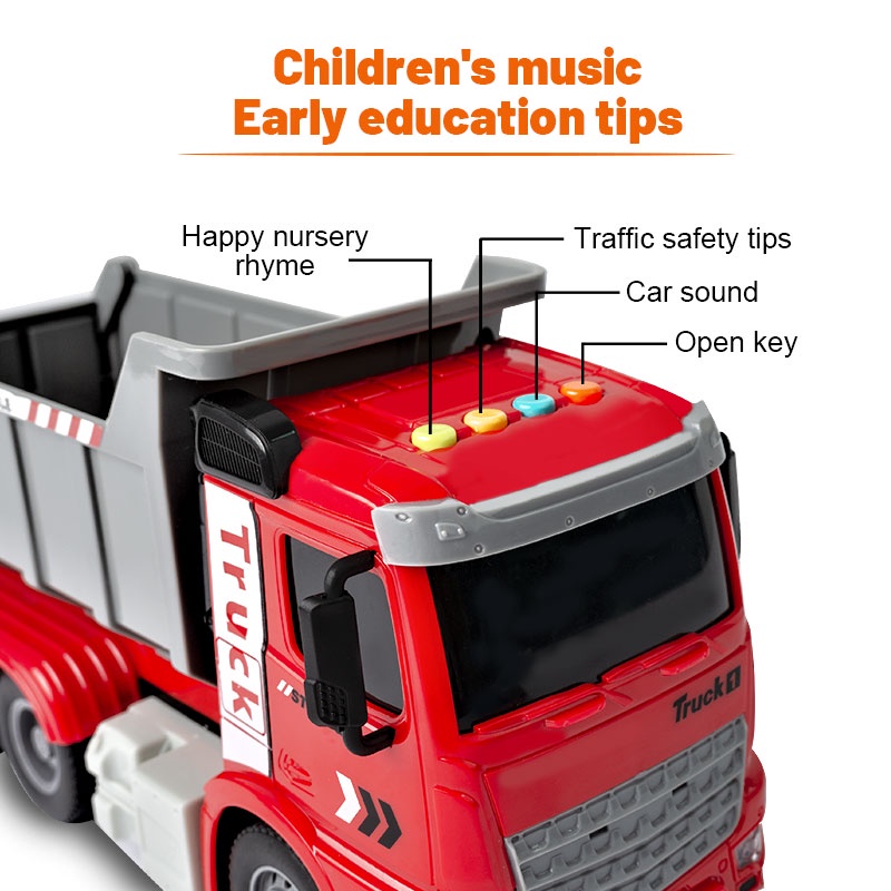 ZHAN QI TOYS Đồ chơi trẻ em Xe Công Trường Có Âm Thanh Và Đèn Cho Bé