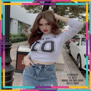 Áo croptop tay dài 01- cherrystore1996