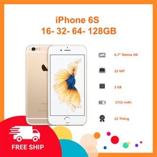 [Mã 55ELSALE1 giảm 7% đơn 300K] Điện thoại iPHON 6S Quốc Tế, Chính hãng, ram 2GB, camera 12MP. Bảo hành 12 tháng