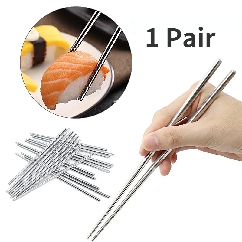 1 Đôi Đũa Thép Không Gỉ Chống Trượt Chịu Nhiệt Độ Cao