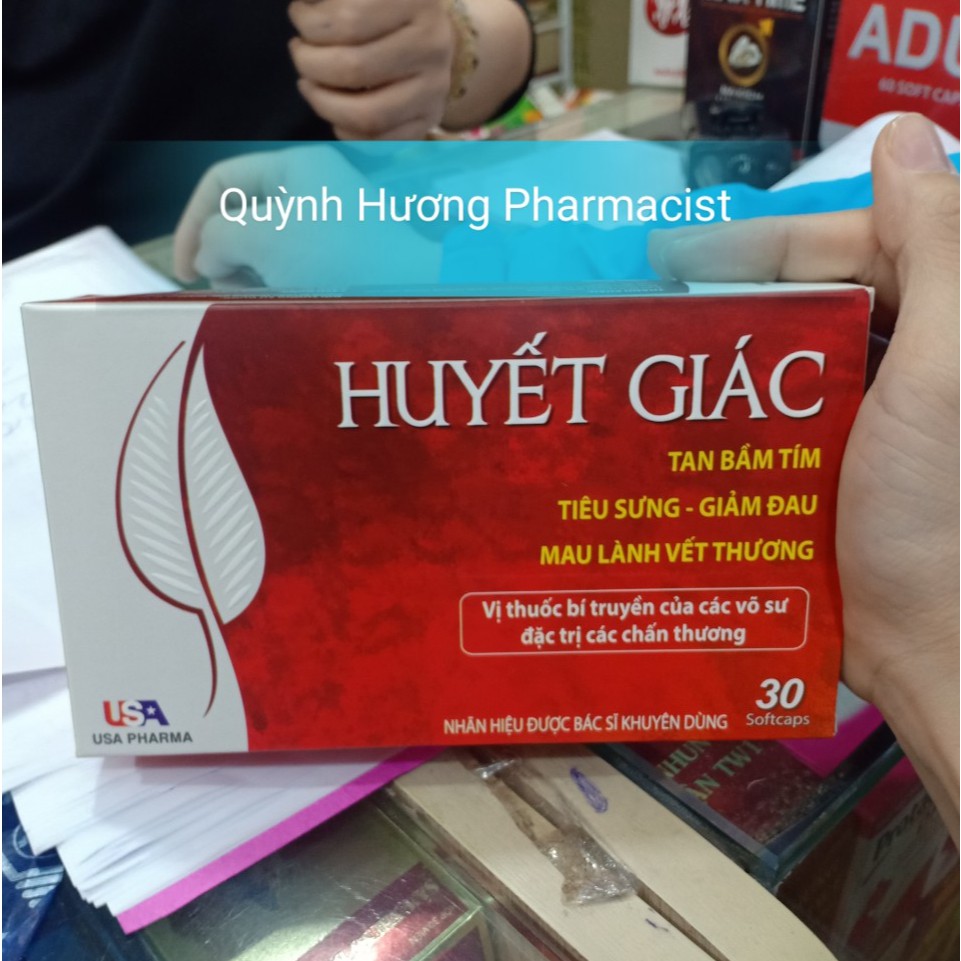 Viên uống HUYẾT GIÁC giúp tan bầm tím,nhanh lành vết thương