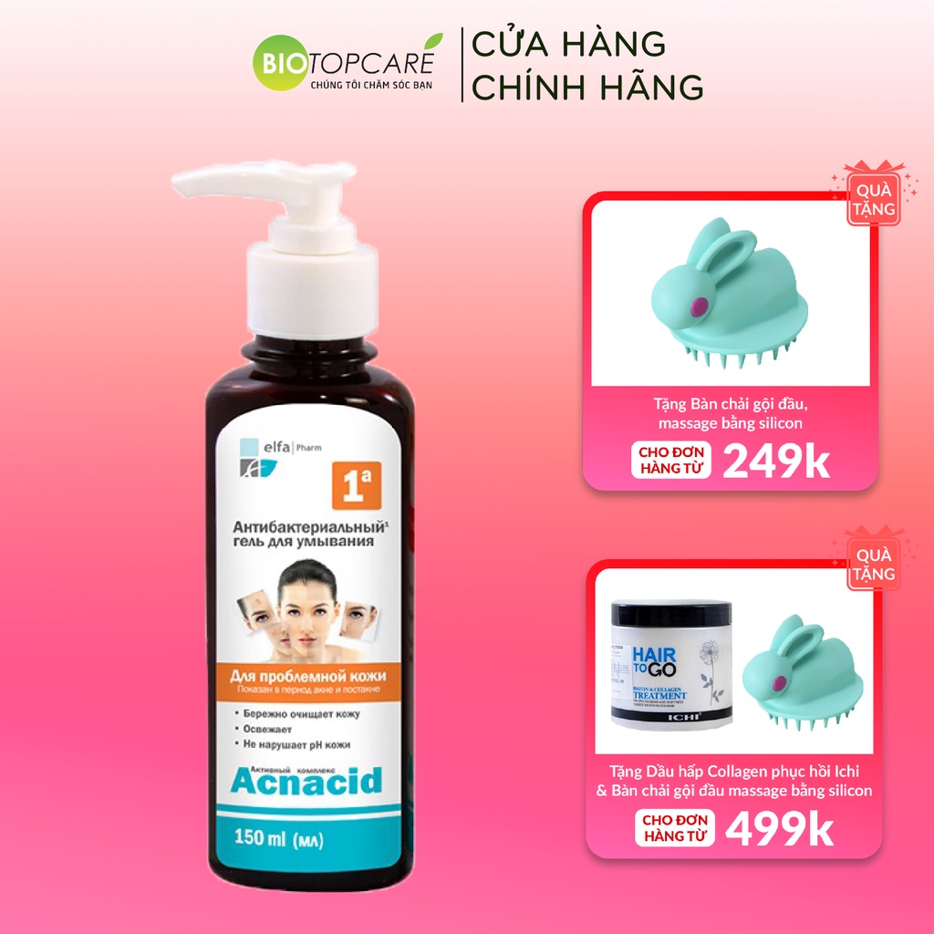 [Mã INCU50 giảm 50K đơn 250K] Gel rửa mặt kháng khuẩn Elfa Pharm Acnacid dành cho da mụn 150ml - BioTopcare Official | BigBuy360 - bigbuy360.vn