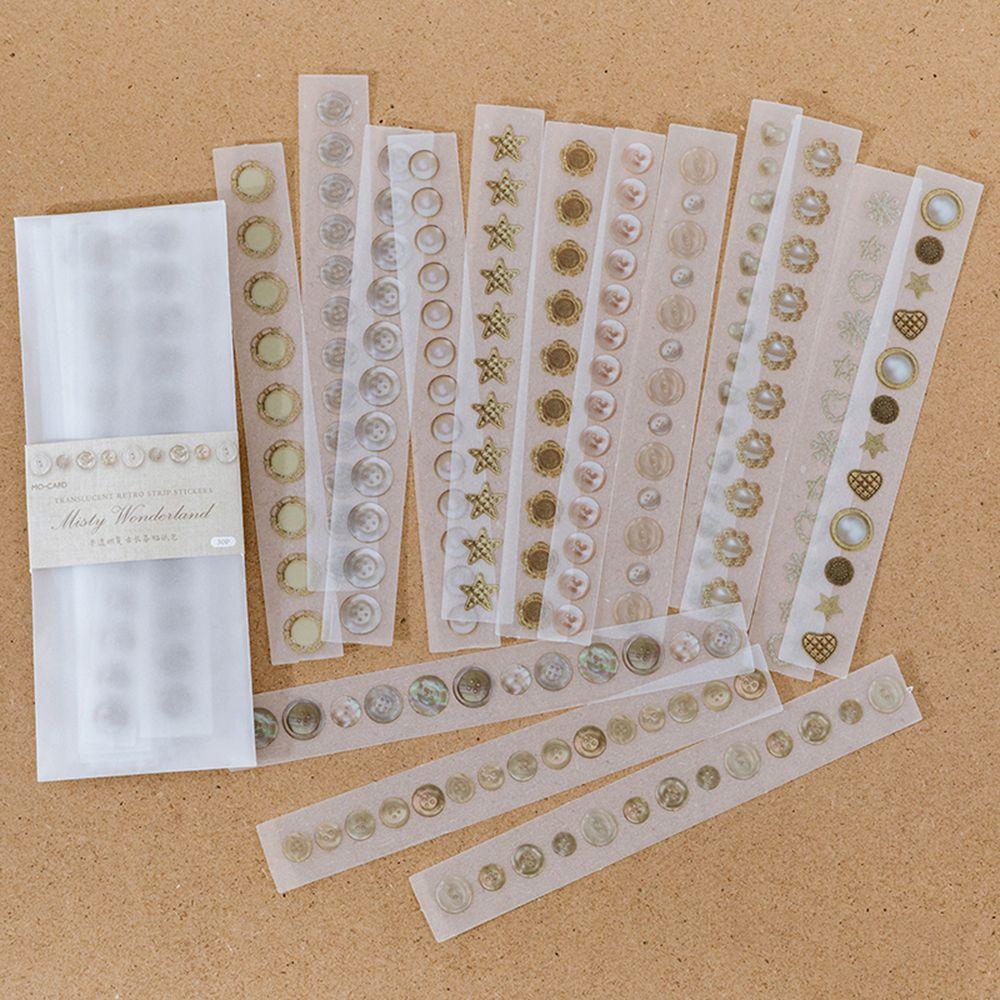 Jarred Nhãn Dán Sổ Tay Ghi Chú Họa Tiết Ren Trong Mờ 6 Kiểu Kawaii Trang Trí Sổ Tay Nhật Ký