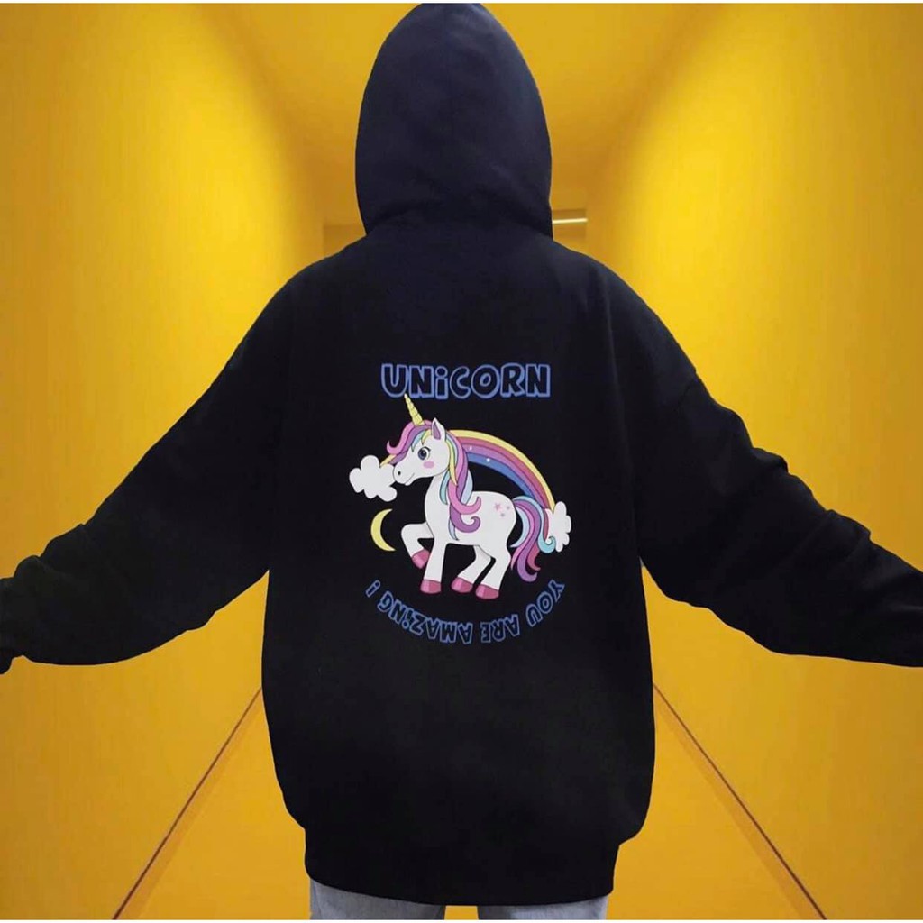 [MUST HAVE] Áo khoác hoodie nỉ dài tay in hình unicorn SIÊU ĐẸP  | BigBuy360 - bigbuy360.vn