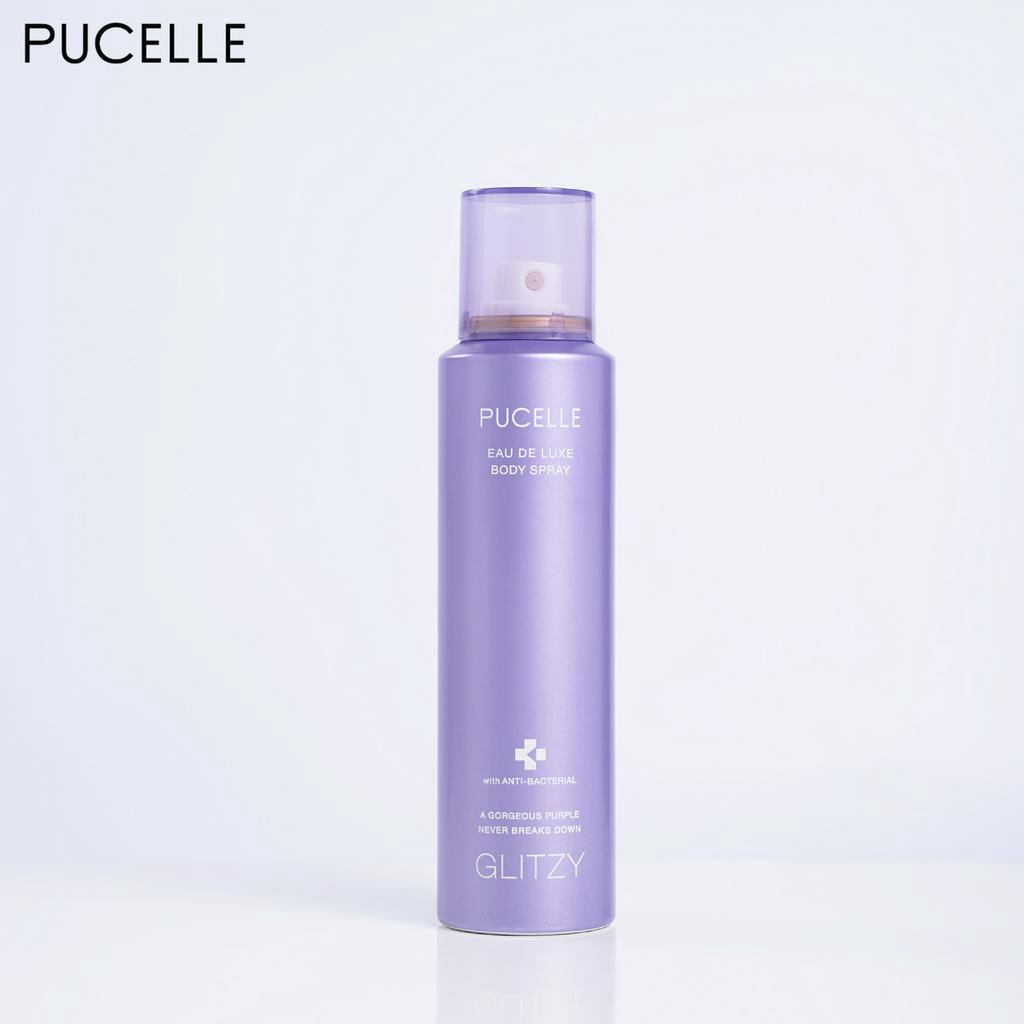 Nước hoa nữ thanh lịch PUCELLE Eau De Luxe Body Spray Glitzy 150ml hương phương Đông và Hoa Cỏ