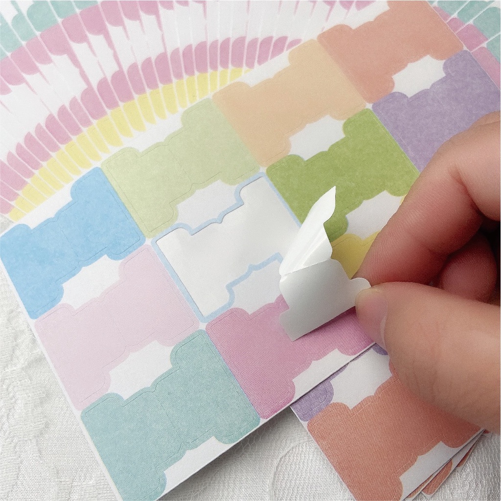 H181 - Sticker dán phân loại tập/ sách màu pastel cá tính (12 stickers- 1.7x2.5cm)