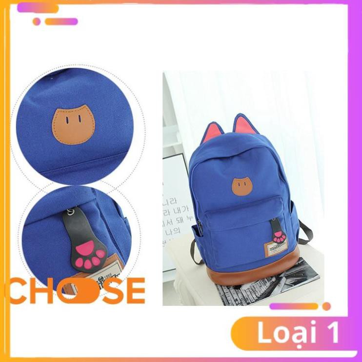 Balo Nữ Balo Nam Balo Vải Thời Trang Choose Balo Tai Mèo Trơn Màu Dễ Thương BB12K5