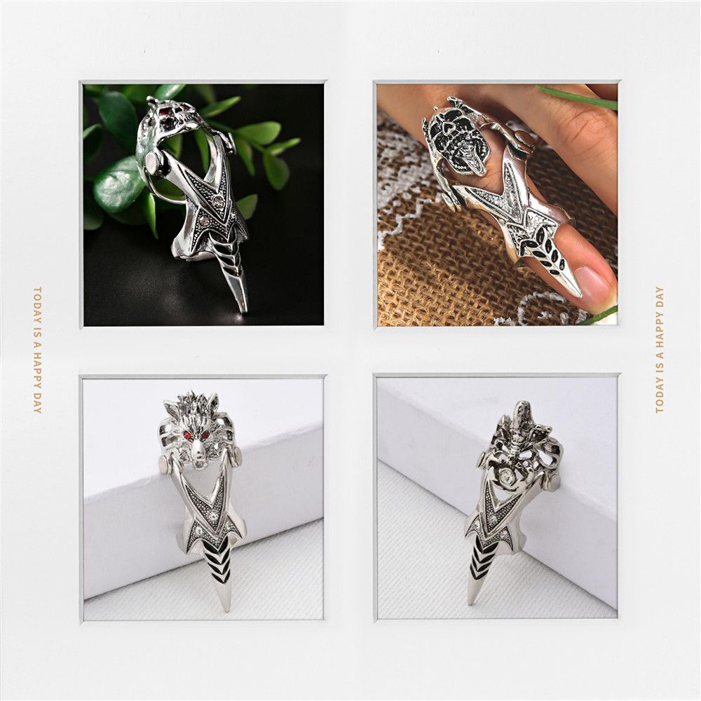 Nhẫn Hợp Kim Hình Đầu Rồng Độc Đáo Cá Tính Phong Cách Halloween