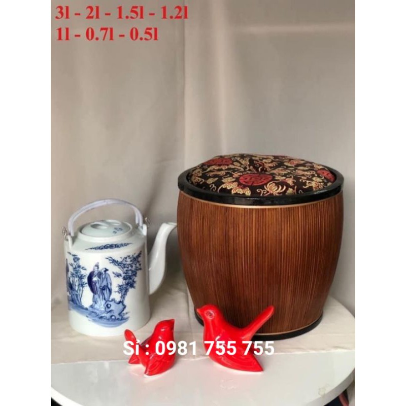 Bao ủ_Giỏ ủ ấm Bát Tràng_ loại ấm tích 3 lít