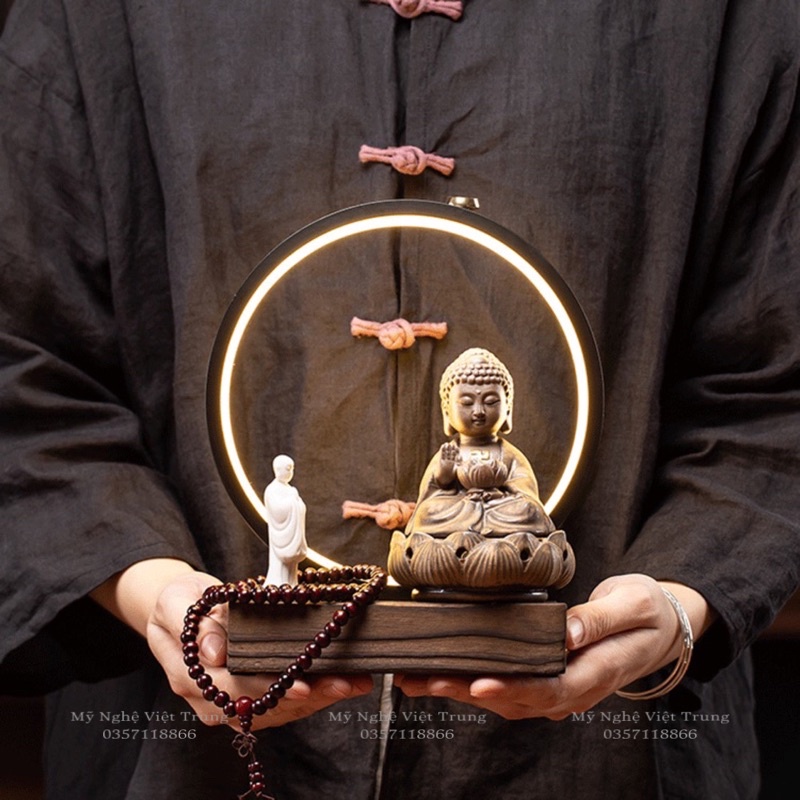 Tượng Phật Đèn Led Xông Trầm Hương