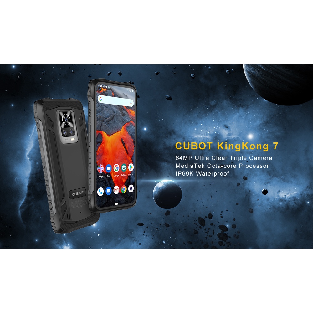 Điện thoại thông minh chắc chắn chống nước Cubot KingKong 7, IP68 & IP69K, 8GB+128GB (Hỗ trợ mở rộng 256GB)