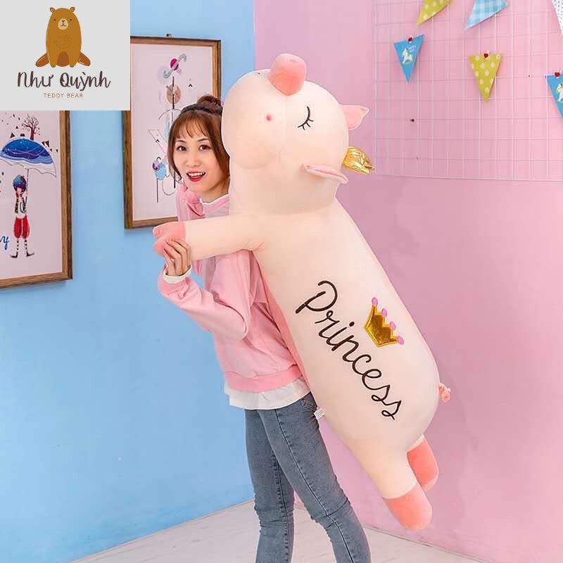 Gấu bông Heo Vương Miện vải nhung mềm mại an toàn cho da kích thước 70cm 90cm 110cm