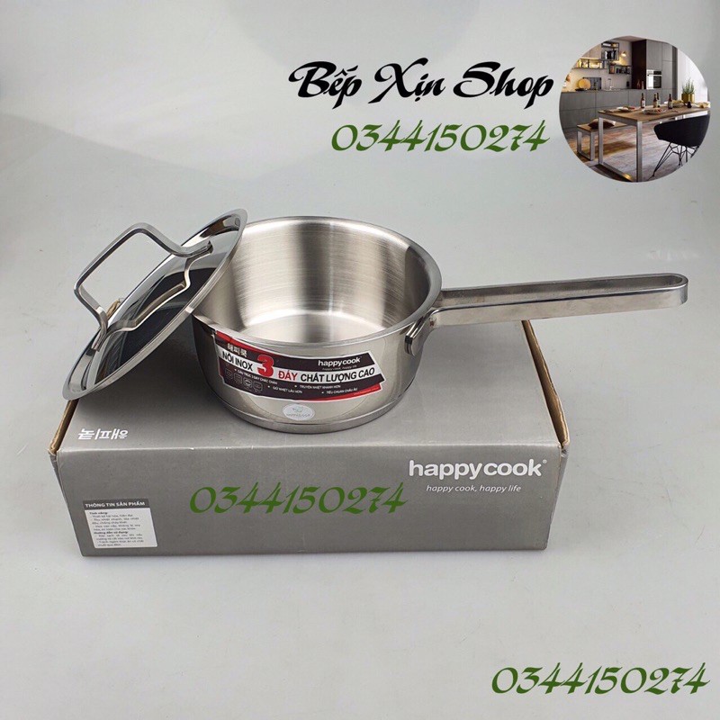 Nồi Quánh Inox Cao Cấp 3 Đáy Happy Cook Milan Plus Q16-MLP (16cm)