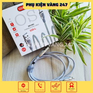 Cáp sạc lightning sinko ⚡ FREESHIP ⚡ Dây sạc nhanh sinko bọc dù siêu bền chính hãng 1 ĐỔI 1