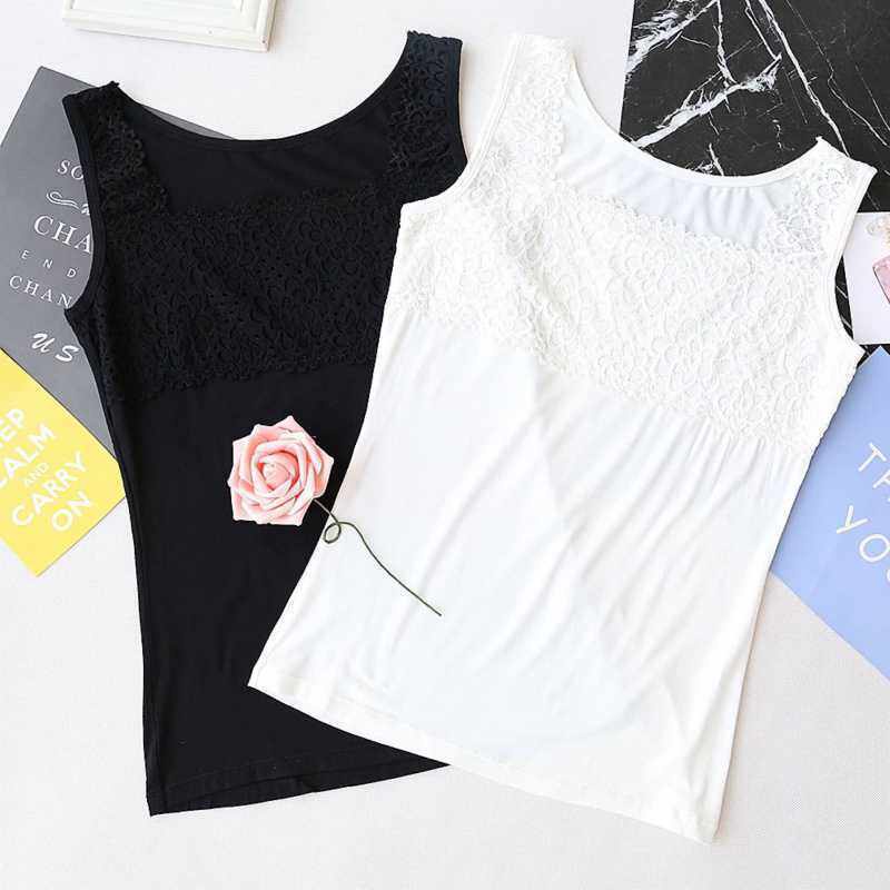 Áo Không Tay Màu Trơn Phối Ren plus size 100 Mèo Cho Nữ