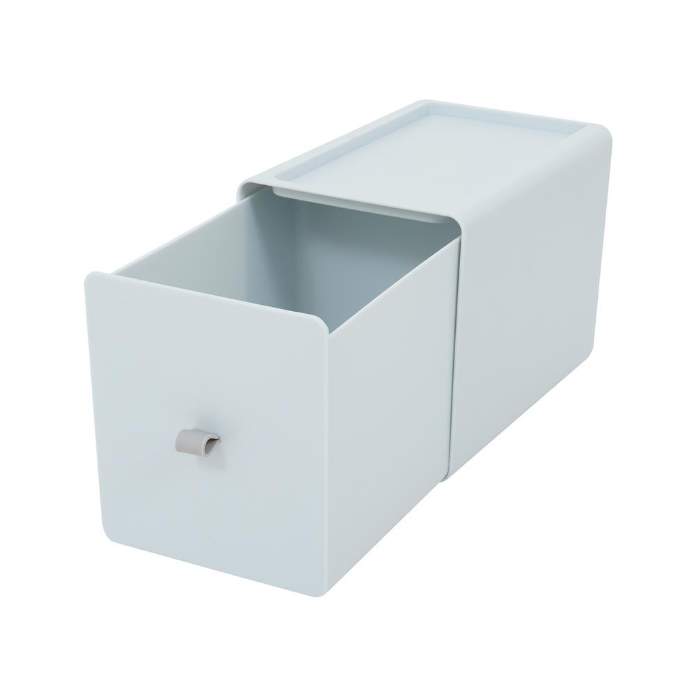 HomeBase ACCO Hộp nhựa dạng ngăn kéo có thể xếp chồng lên nhau thành tủ Size L C15.3xR13.3xS21cm màu xám