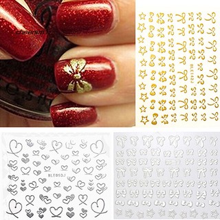 [Hàng mới về] Miếng dán tự trang trí móng tay 3D họa tiết nơ bướm/trái tim