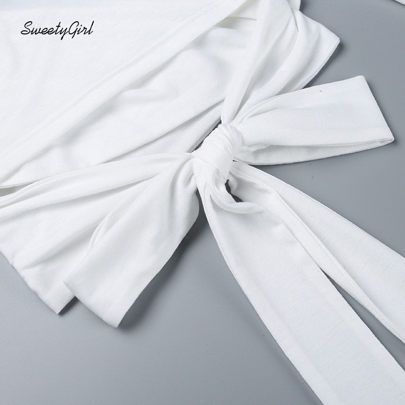 Áo Croptop Tay Dài Cổ Chữ V Màu Sắc Trơn Thiết Kế Khoét Sâu Quyến Rũ