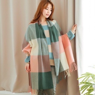 1 khăn len choàng cổ sọc nam nữ