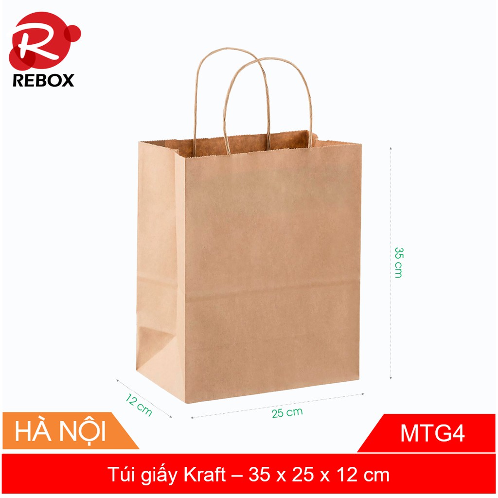 35x25x12 túi Kraft - Combo 20 túi giấy kraft có quai giá ưu đãi