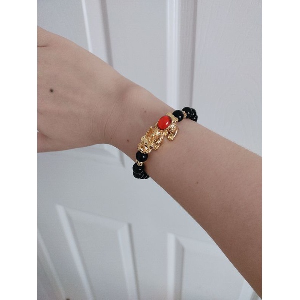 Vòng Tay Mic Tỳ Hưu Cõng Ngọc Đỏ Chiêu Tài Lộc