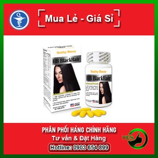 ❤ Viên HB BlackHair - Giúp Duy Trì Tóc Đen Mượt & Giảm Rụng Tóc (Hộp 60 Viên)
