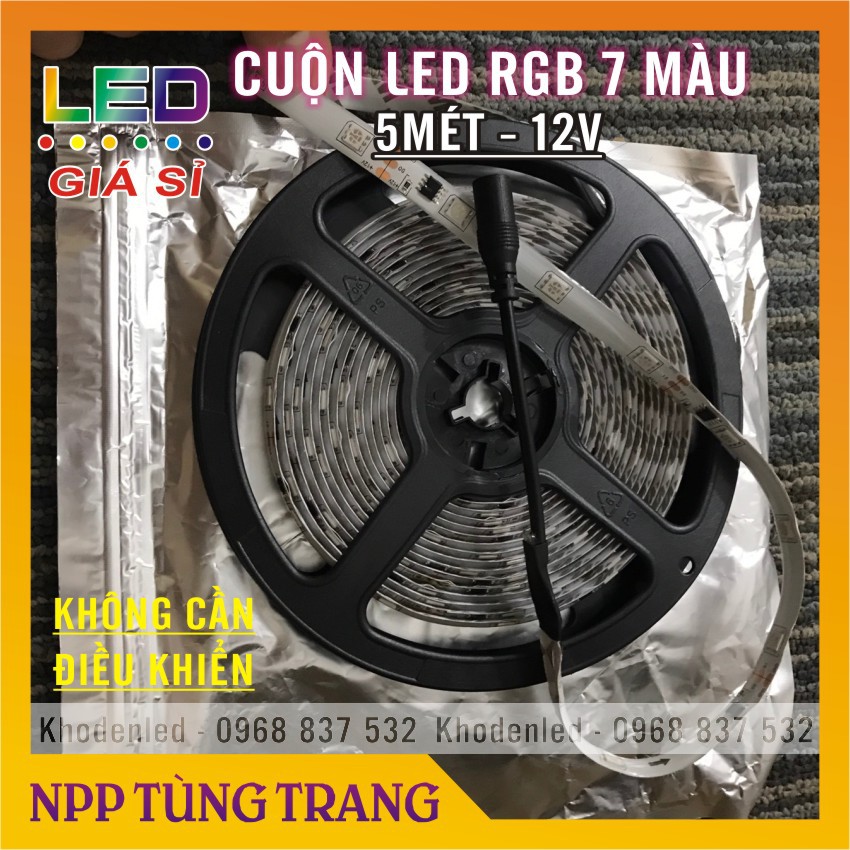 Cuộn led 7 màu RGB 5M không cần dùng điều khiển | BigBuy360 - bigbuy360.vn