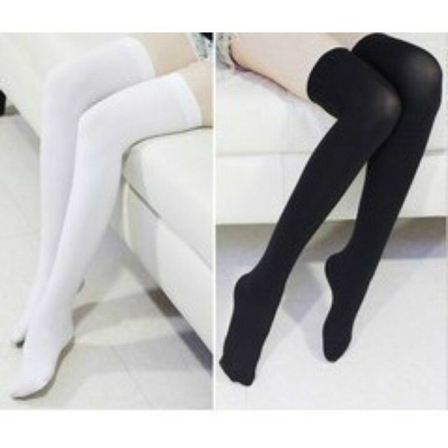 Tất vớ dài/ ngắn đen trắng nơ ren